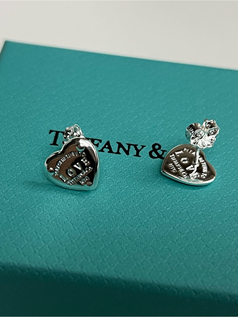 Tiffany & Co. Heart 'LOVE' Stud Earrings - Silver